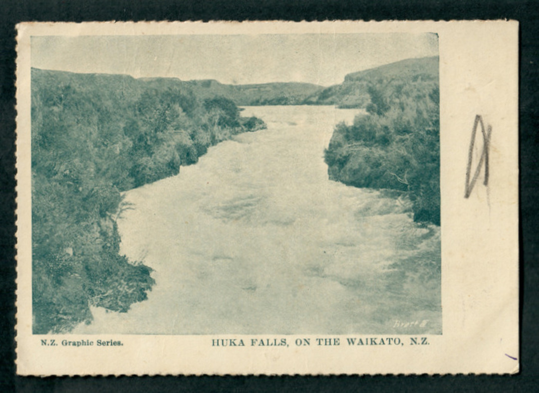 Early Undivided Postcard of Huka Falls Waikato River. - 46720 - Postcard image 0