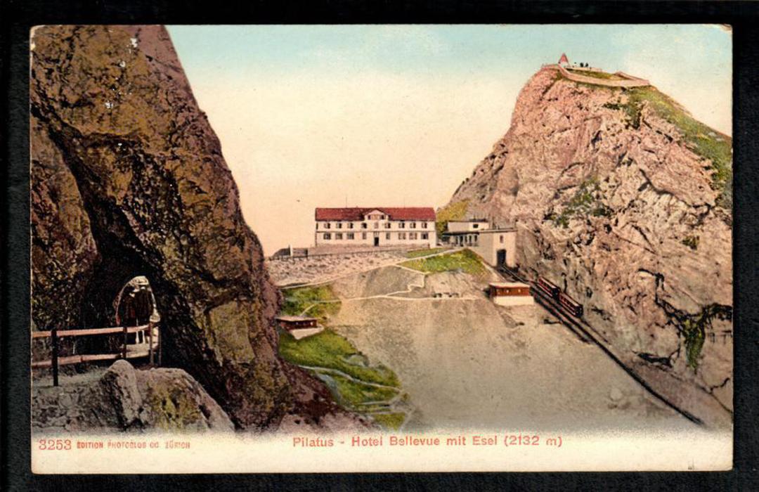 GERMANY Coloured Postcard of Pilatus Hotel Bellevue mie Esel. - 40690 - Postcard image 0