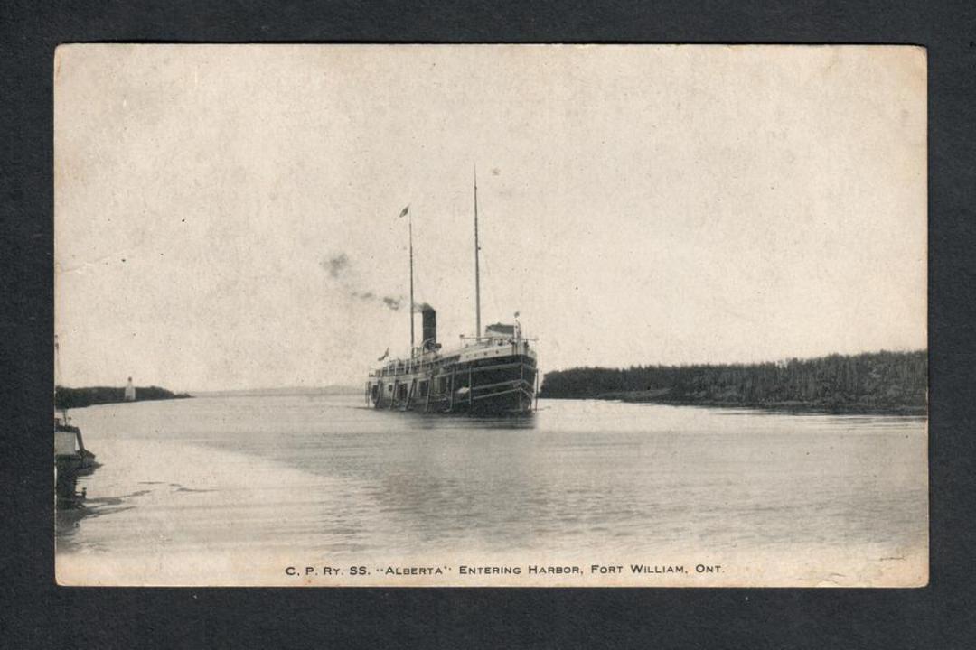 CANADA Postcard of CPRy S S Alberta entering harbour Fort William Ontario. - 40417 - Postcard image 0