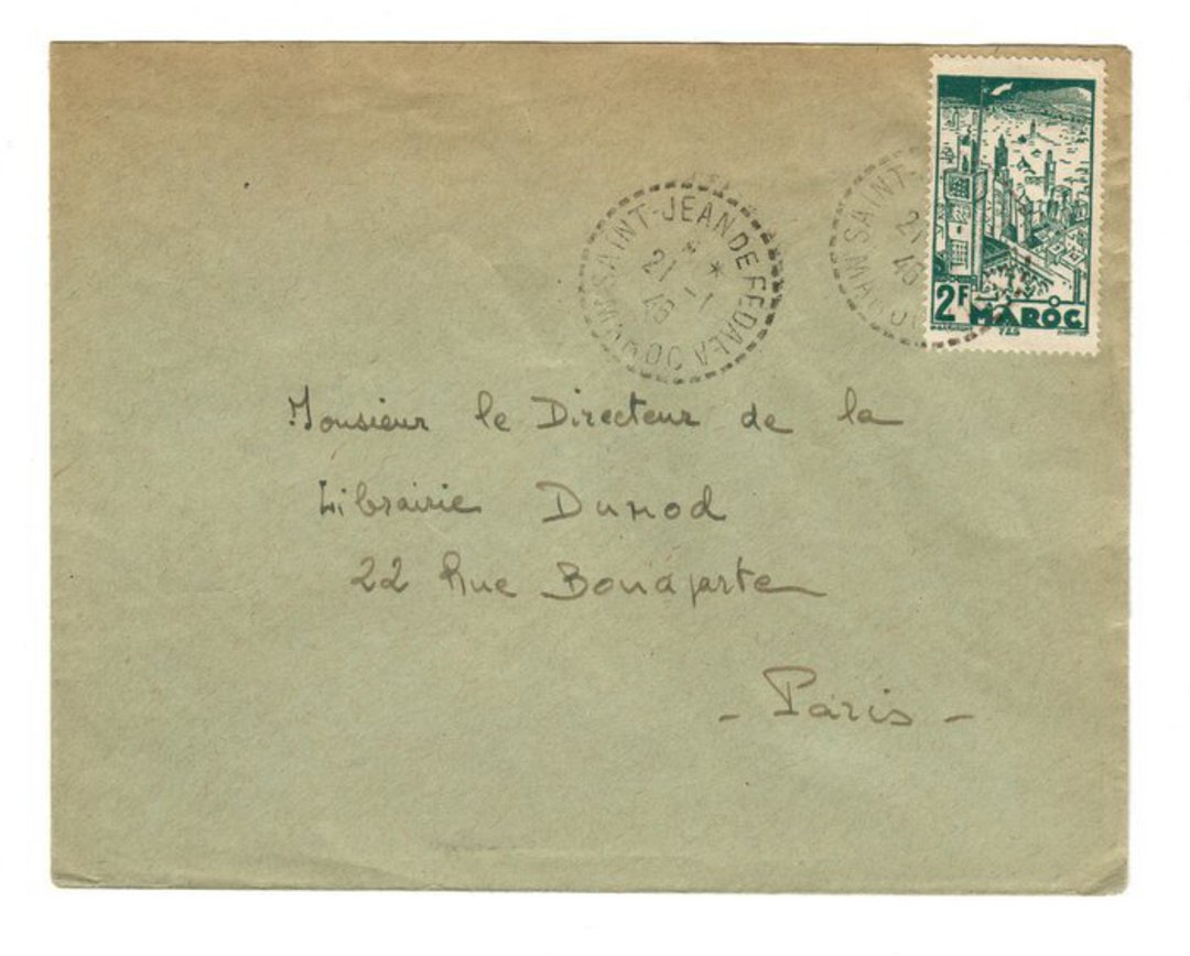 FRENCH MOROCCO 1946 Letter from St Jean de Fedala to Paris. - 37735 - PostalHist image 0