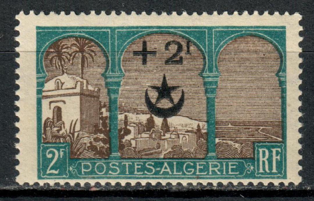 ALGERIA 1927 Wounded Soldiers Charity 2f + 2f Chocolate and Blue-Green. Nice copy - 71218 - UHM image 0