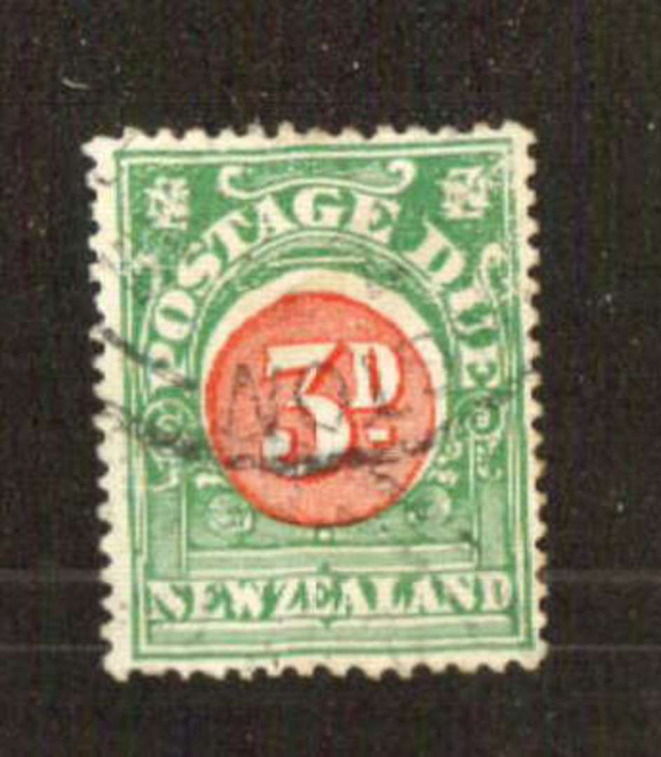 NEW ZEALAND 1935 Postage Due 3d Perf 14x15. Carmine-pink and Green. - 71380 - FU image 0