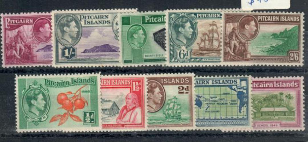 PITCAIRN ISLANDS 1940 Geo 6th Definitives. Set of 10. Very lightly hinged. - 20418 - LHM image 0