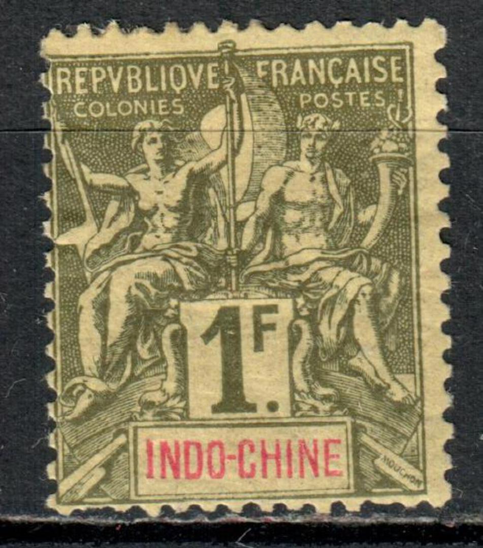 INDO-CHINA 1892 Definitive 1fr Olive-Green on Creamy-Brown. - 76552 - Mint image 0