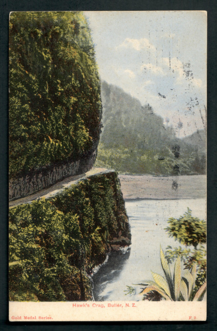 Coloured postcard of Hawks Crag Buller. - 48802 - Postcard image 0