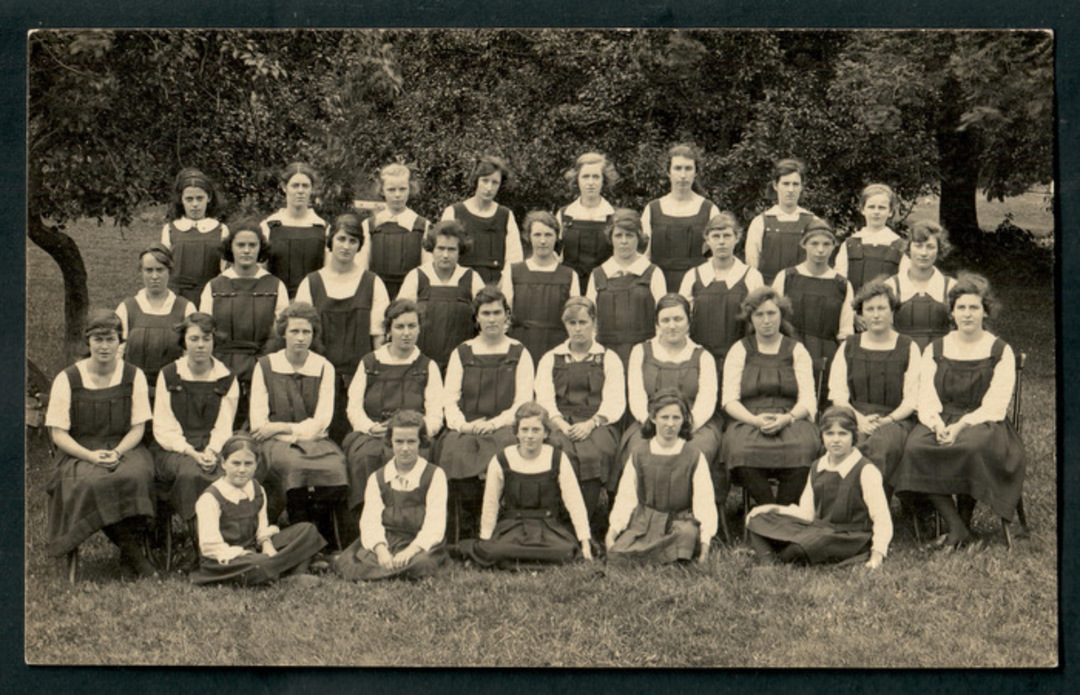 Real Photograph by The Broma Studio Hardy Street Nelson  (at one time owned by  A B Hurst) of "daughters of old girls" 1922. - 4 image 0