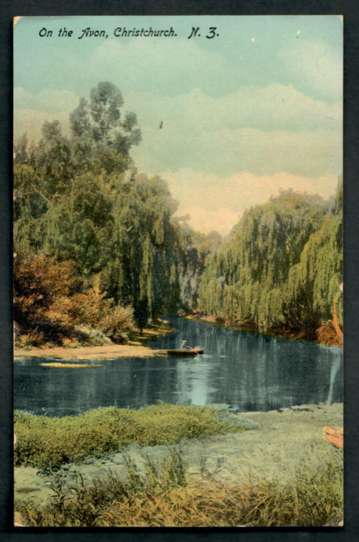 Coloured Postcard by Tanner. On the Avon Christchurch. - 48370 - Postcard image 0