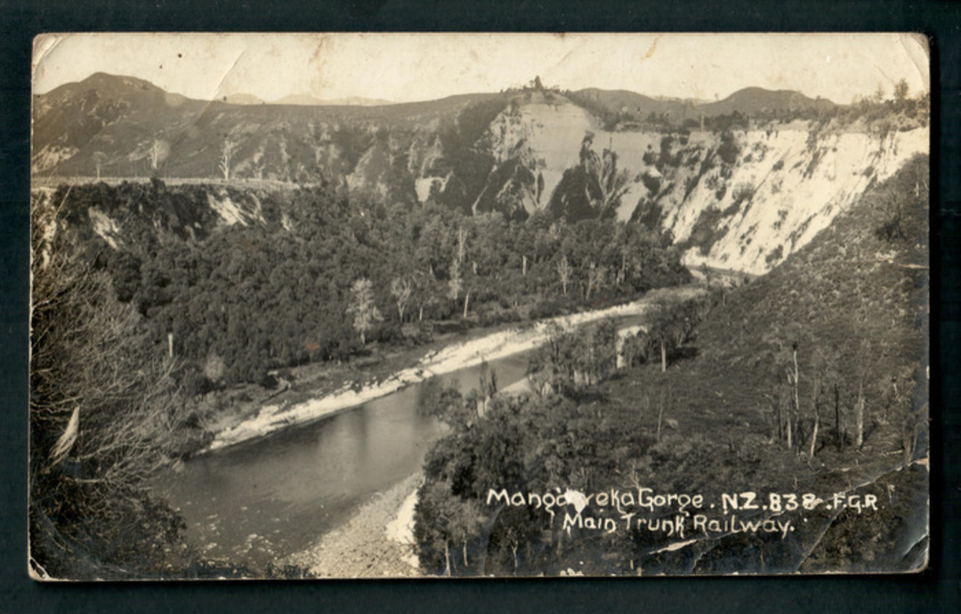 Real Photograph by Radcliffe of Mangaweka Gorge. Very poor copy. - 46877 - Postcard image 0