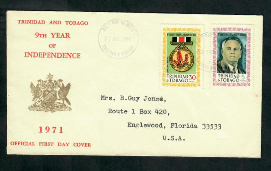 TRINIDAD & TOBAGO 1971 9th Anniversary of Independence. Set of 2 on first day cover. - 31652 - FDC image 0