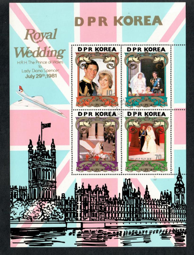 NORTH KOREA 1981 Royal Wedding of Prince Charles and Lady Diana Spencer. Sheetlet of 4. - 56722 - CTO image 0