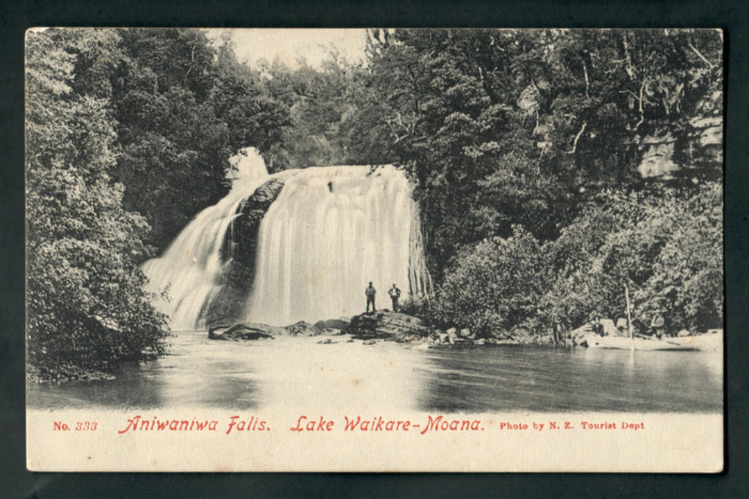 Early Undivided Postcard by The New Zealand Tourist Department of The Aniwaniwa Falls Lake Waikaremoana. - 48161 - Postcard image 0