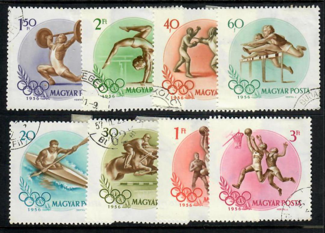 HUNGARY 1956 Olympics. Set of 8. - 23756 - FU image 0