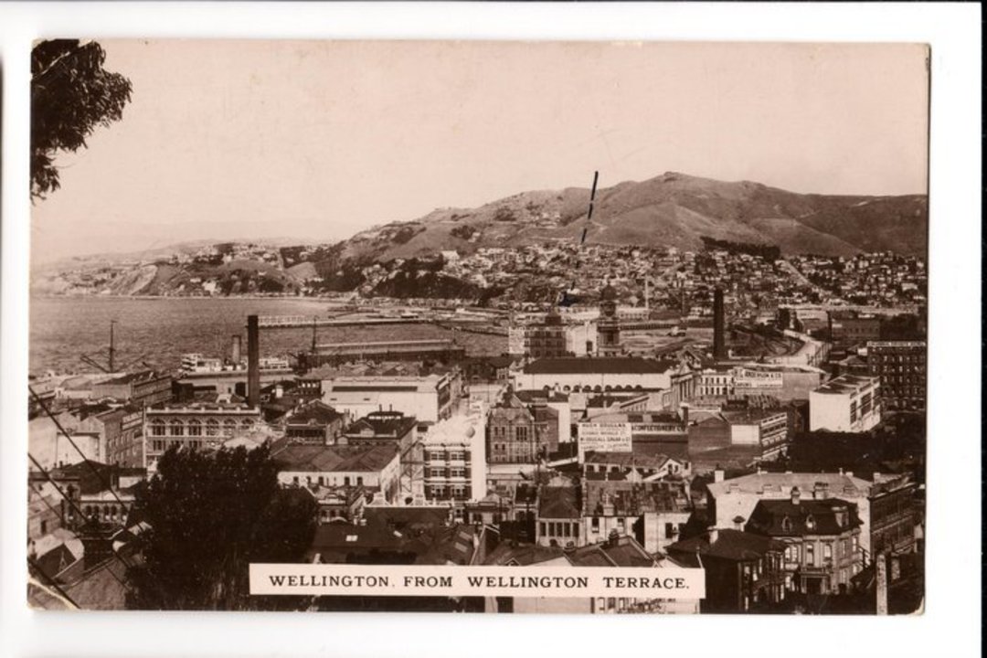 Real Photograph of of Wellington from The Terrace. Sent from 96 Clyde Quay in 1912 to Guildford Surrey. - 47437 - Postcard image 0