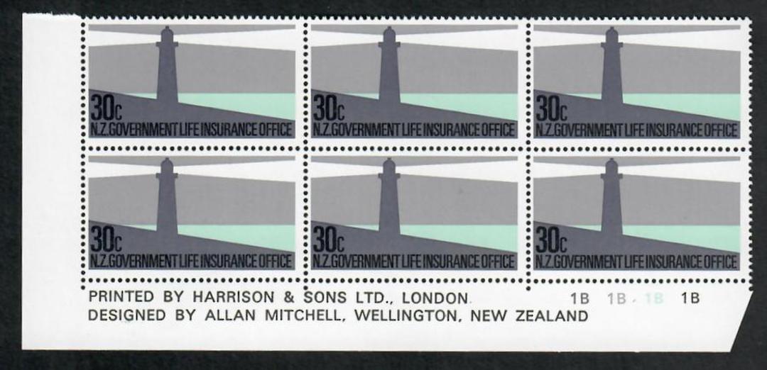 NEW ZEALAND 1981 Life Insurance. Set of 6 in Plate Blocks of 6. Plate 1B1B1B1B. - 21842 - UHM image 2