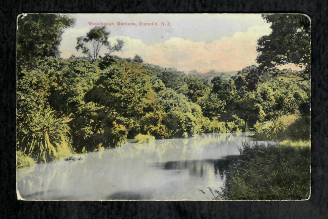 Early Coloured postcard of Woodnough Gardens Dunedin. - 49115 - Postcard image 0