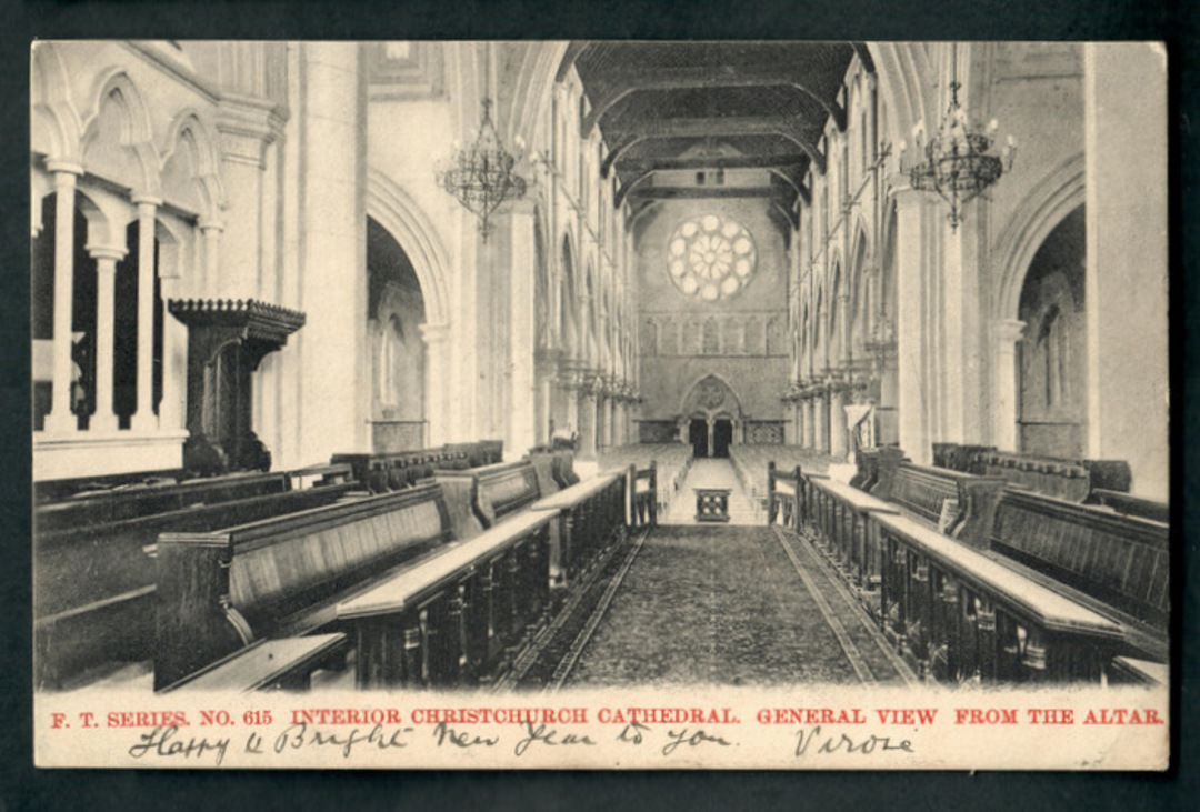 Early Undivided Postcard of the Interior of Christchurch. Cathedral. - 48345 - Postcard image 0