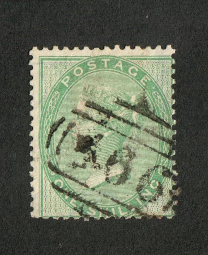 GREAT BRITAIN 1856 1/- Green. Good perfs. Postmark 566. Centred south and east. Nice colour.. - 70410 - FU image 0