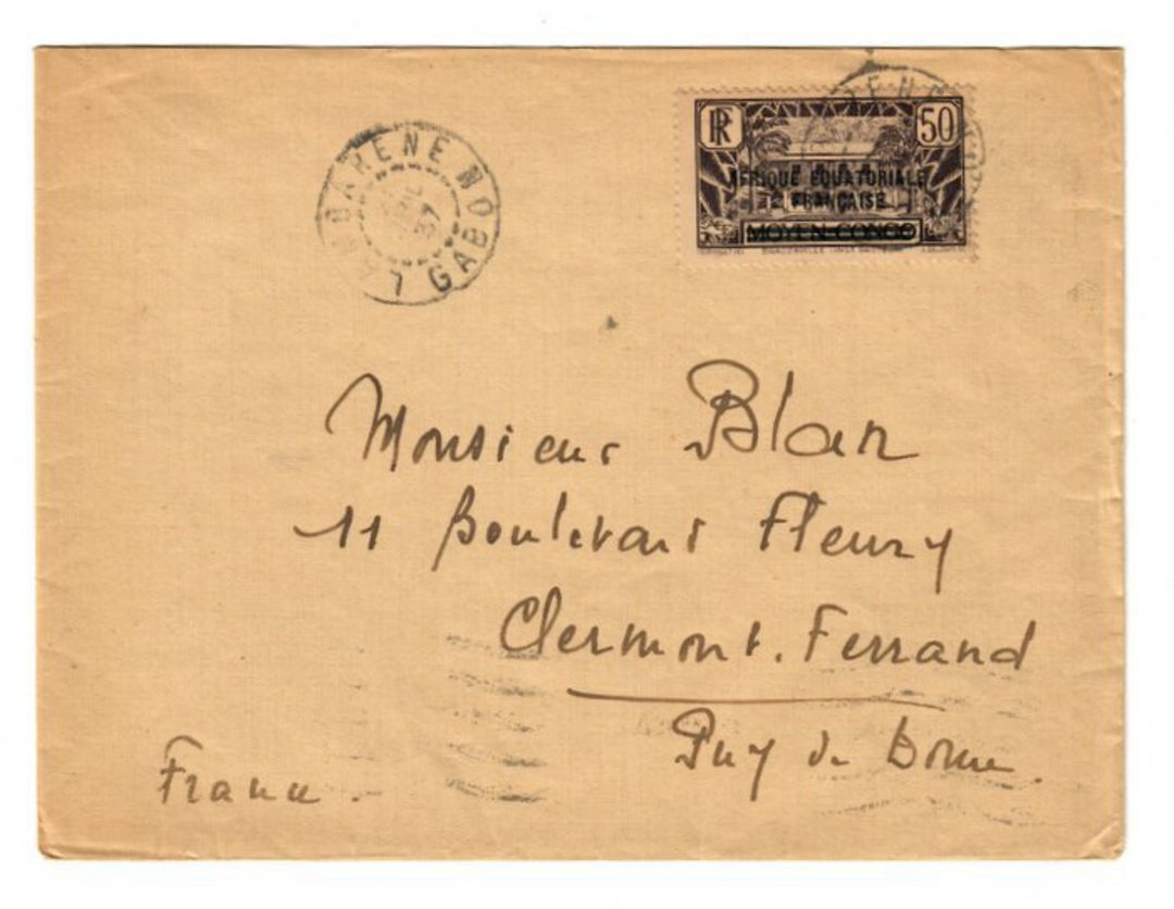 FRENCH EQUATORIAL AFRICA 1937 Letter from Lambarene to France. - 37593 - PostalHist image 0