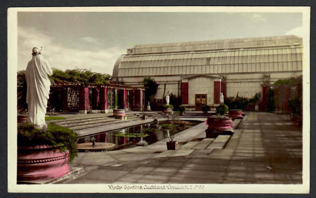 Tinted Real Photograph by A B Hurst & Son of Winter Gardens The Domain. - 45319 - Postcard image 0