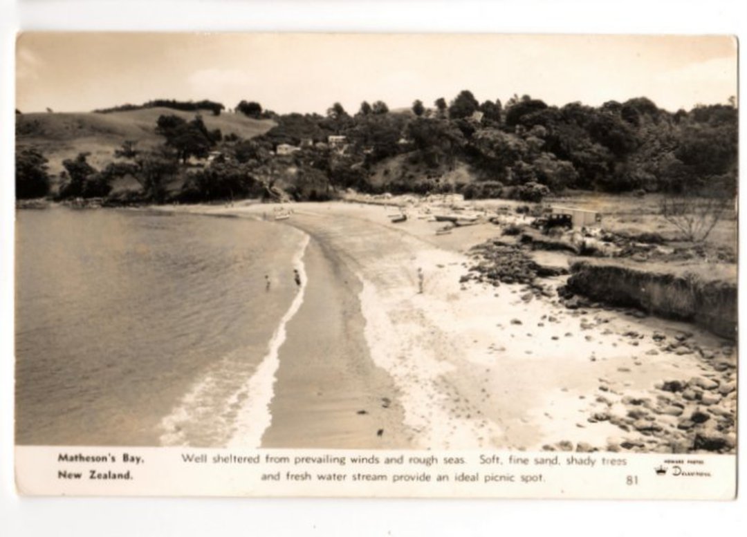Real Photograph by Dawson of Matheson's Bay Rodney County. - 45128 - Postcard image 0