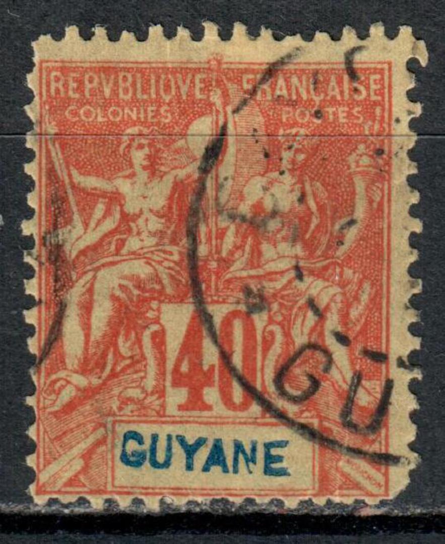 FRENCH GUIANA 1892 Definitive 40c Red on yellow. Very fine cancel. - 39495 - VFU image 0