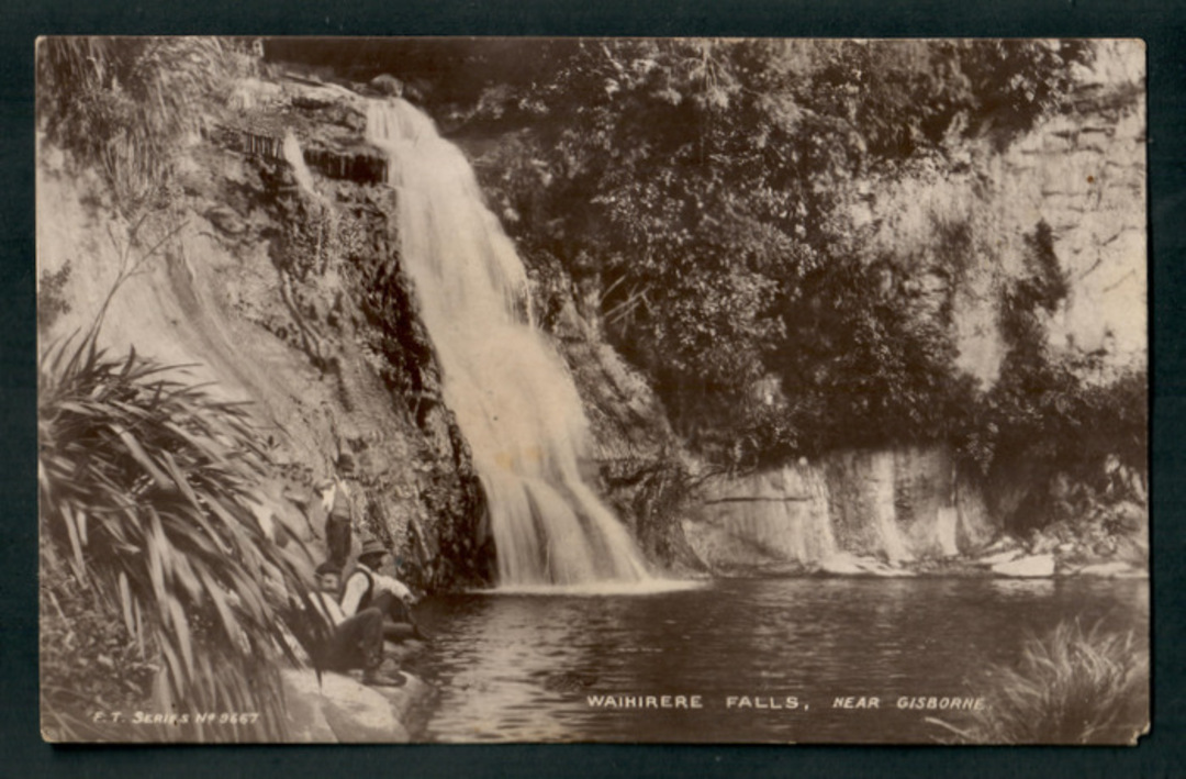 Real Photograph of Waihirere Falls near Gisborne. - 48167 - Postcard image 0