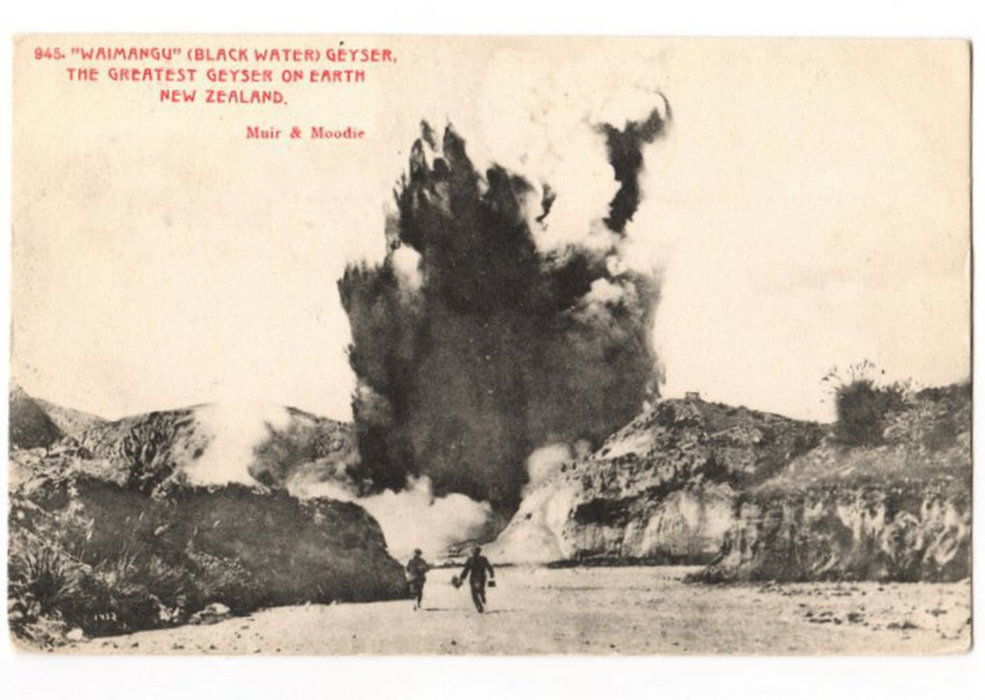 Postcard by Muir & Moodie of Waimangu Black Water Geyser. - 246066 - Postcard image 0