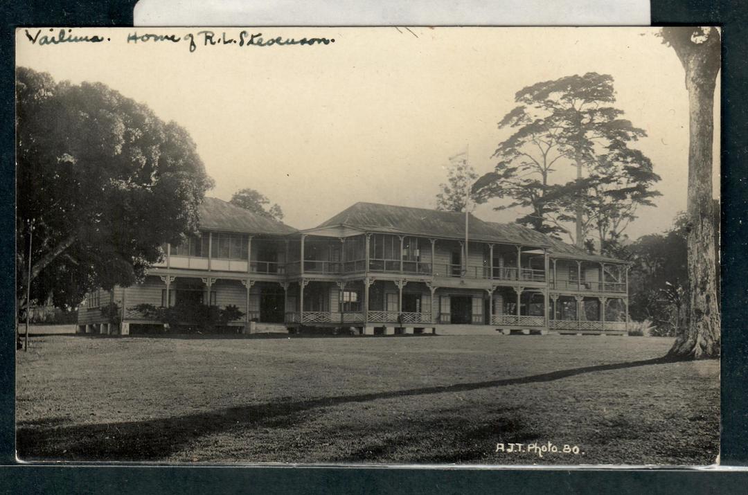SAMOA Real Photo by AJT of Vailima the home of Robert Louis Stevenson. - 20831 - Postcard image 0