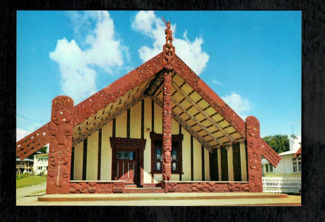 Modern Coloured Postcard by Gladys Goodall ofTamatekapua Meeting House Ohinemutu. - 444468 - Postcard image 0