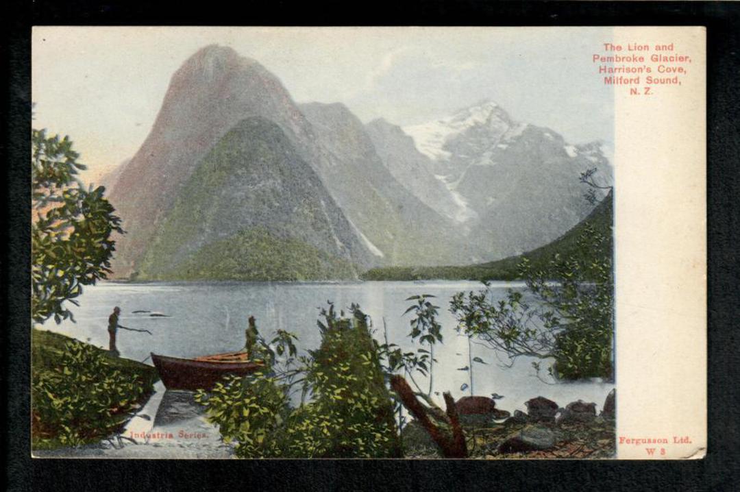 Coloured postcard of The Lion and Pembroke Glacier Harrison's Cove Milford Sound. - 49861 - Postcard image 0