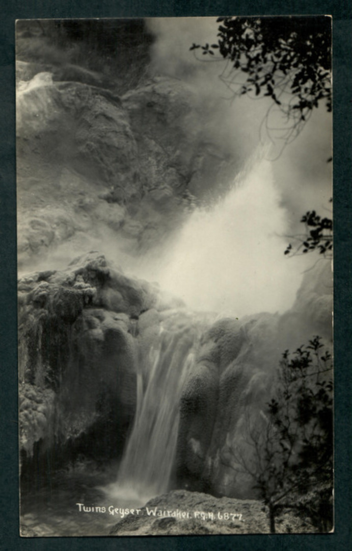 Real Photograph by Radcliffe of Twins Geyser Taupo. - 46655 - Postcard image 0