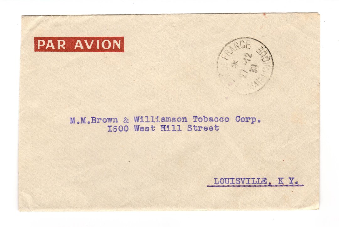 MARTINIQUE 1939 Airmail Letter from Fort de France to USA. - 37785 - PostalHist image 0