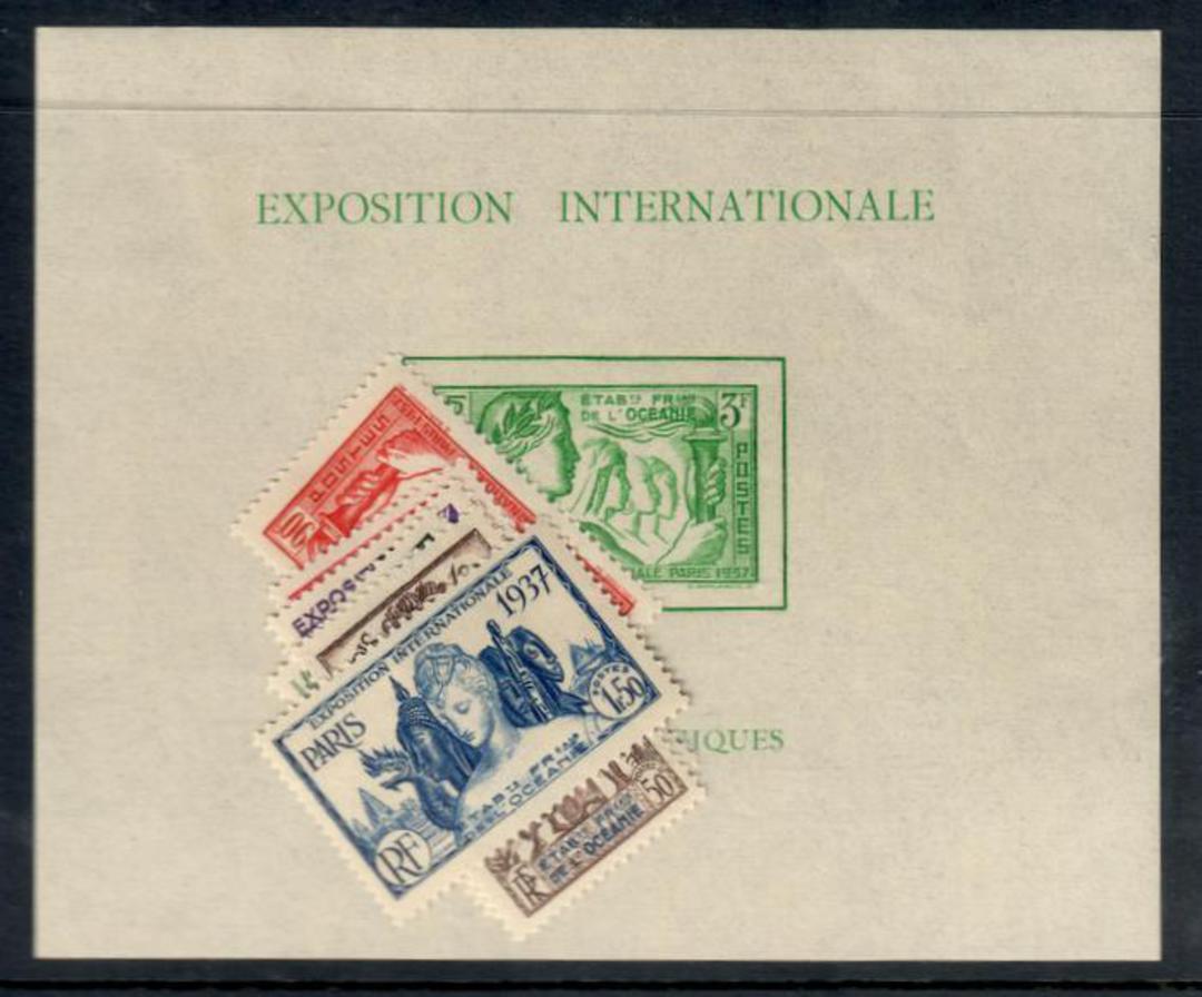 FRENCH OCEANIC SETTLEMENTS 1937 International Exhibition Paris. Set of 6 and miniature sheet. - 52034 - Mint image 0