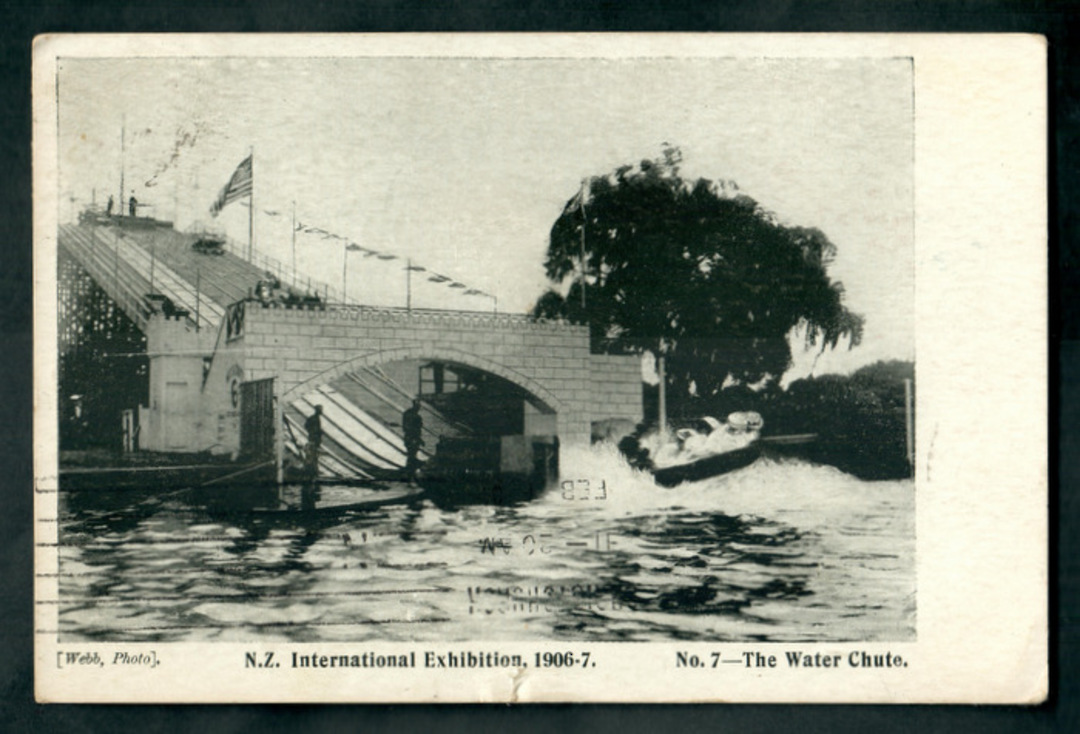 Postcard of New Zealand International Exhibition Christchurch. The Water Chute. - 48470 - Postcard image 0