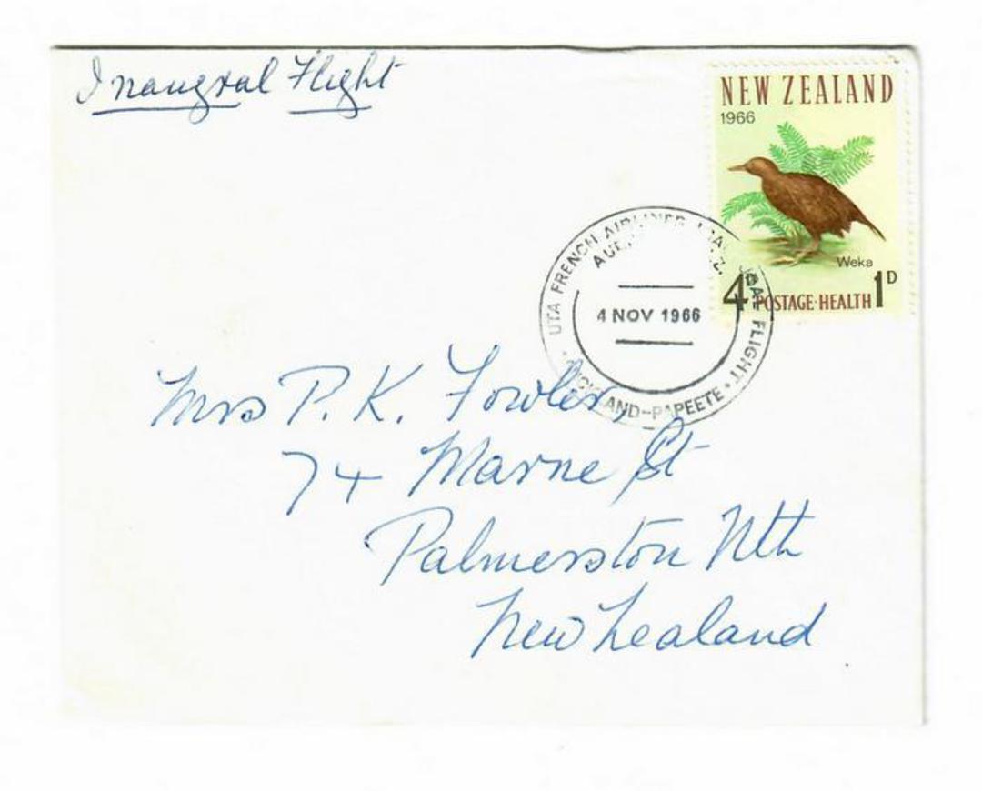 NEW ZEALAND 1966 UTA French Airlines Inaugral Flight Auckland to Papeete. - 30109 - PostalHist image 0