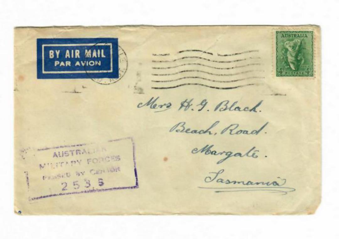 AUSTRALIA 1944 Internal Letter. Cachet Australian Military Forces. Passed by Censor 2535. - 30234 - War image 0