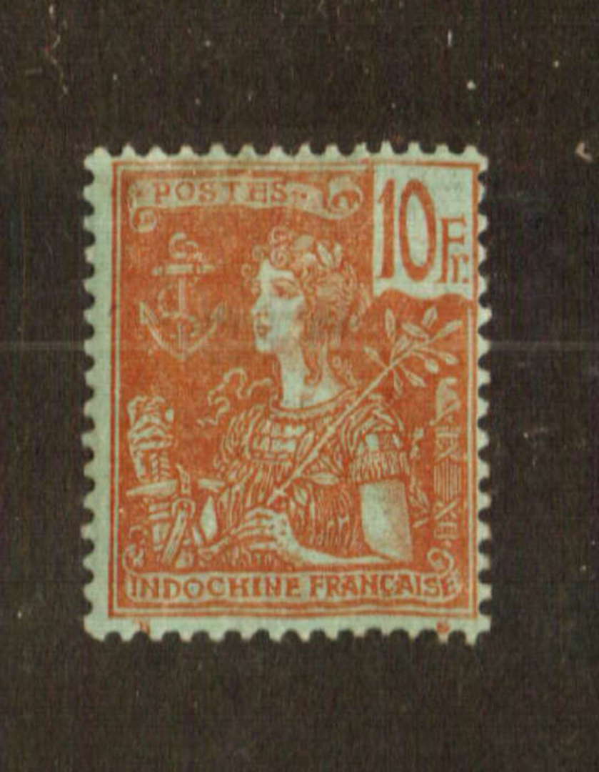 INDO-CHINA  1904 Definitive 10fr Red on green. Light hinge remains. Very attractive. - 74506 - Mint image 0
