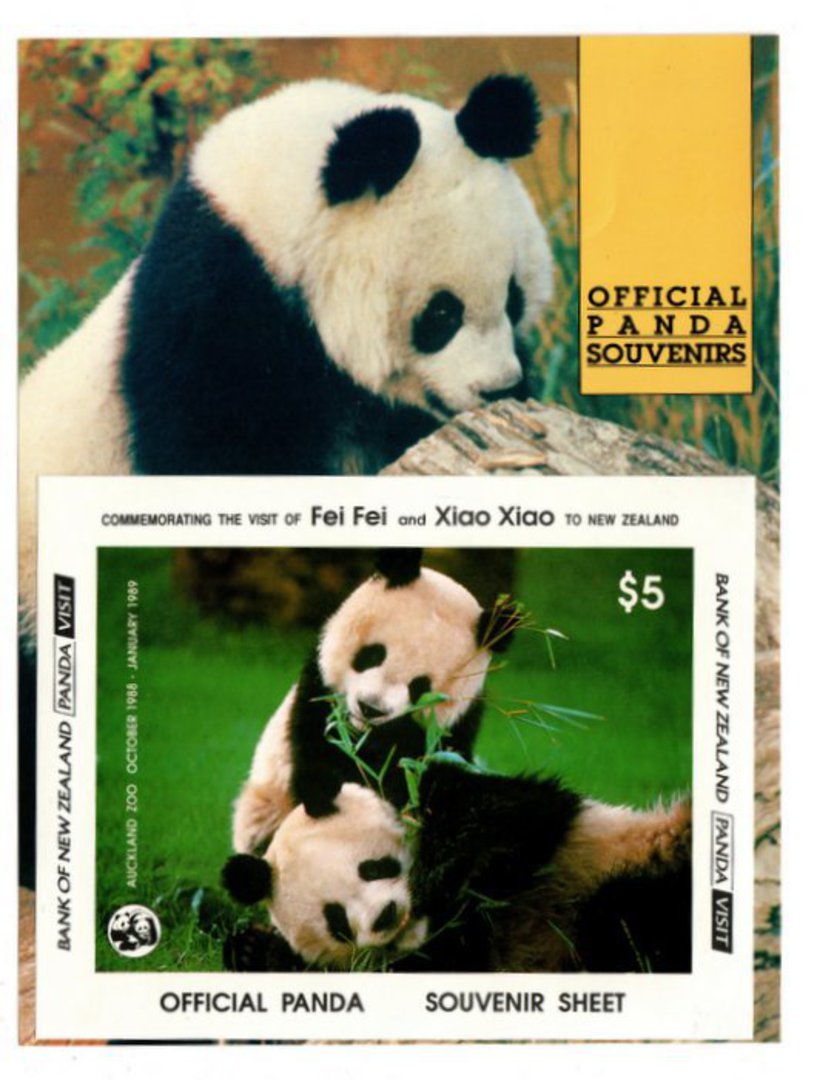 NEW ZEALAND 1988 Giant Panda Visit to New Zealand. 2 miniature sheets and one miniature sheet on cover. - 100754 - image 0