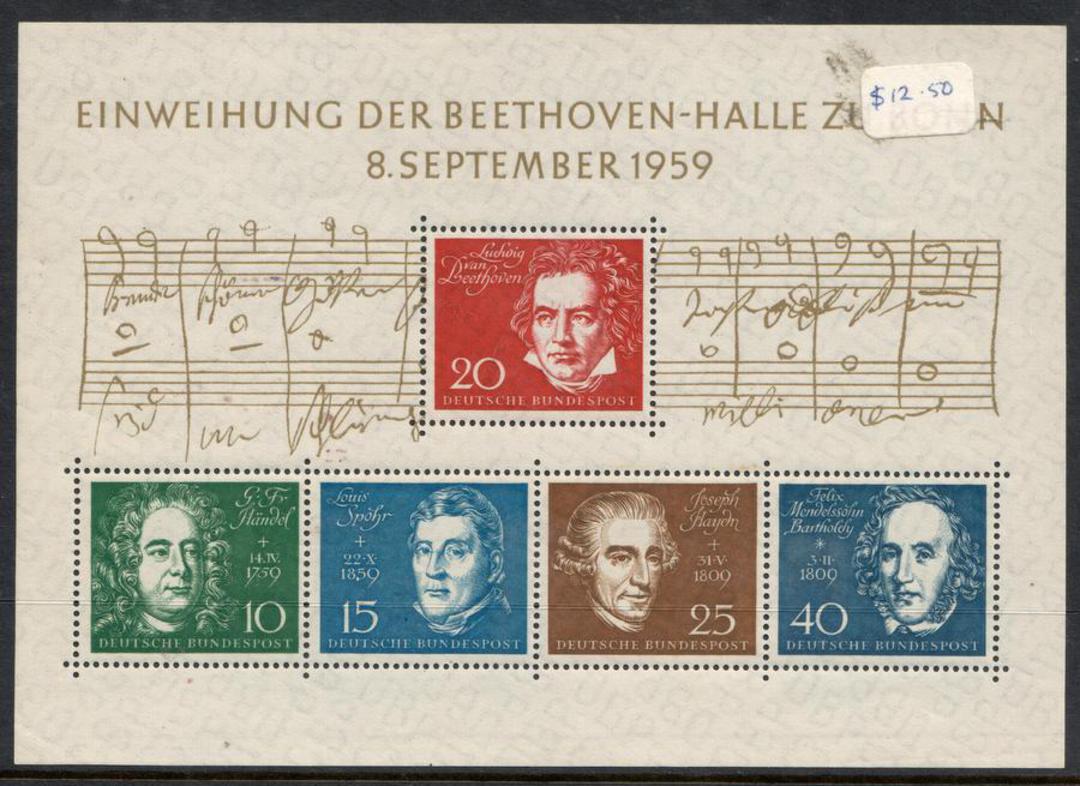 WEST GERMANY 1959 Inaugueration of Beethoven Hall Bonn. Miniature sheet. - 51722 - UHM image 0