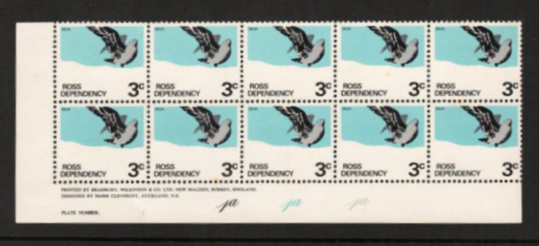 ROSS DEPENDENCY 1972 Definitive 3c. Plate Block 1a1a1a1a. - 56101 - UHM image 0