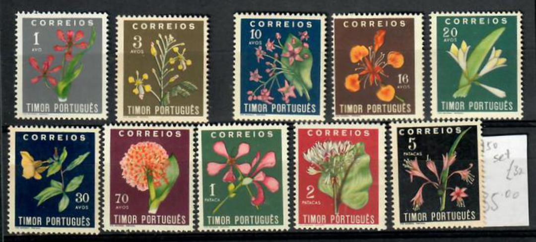 TIMOR 1950 Definitives. Set of 10. FLOWERS - 20194 - UHM image 0
