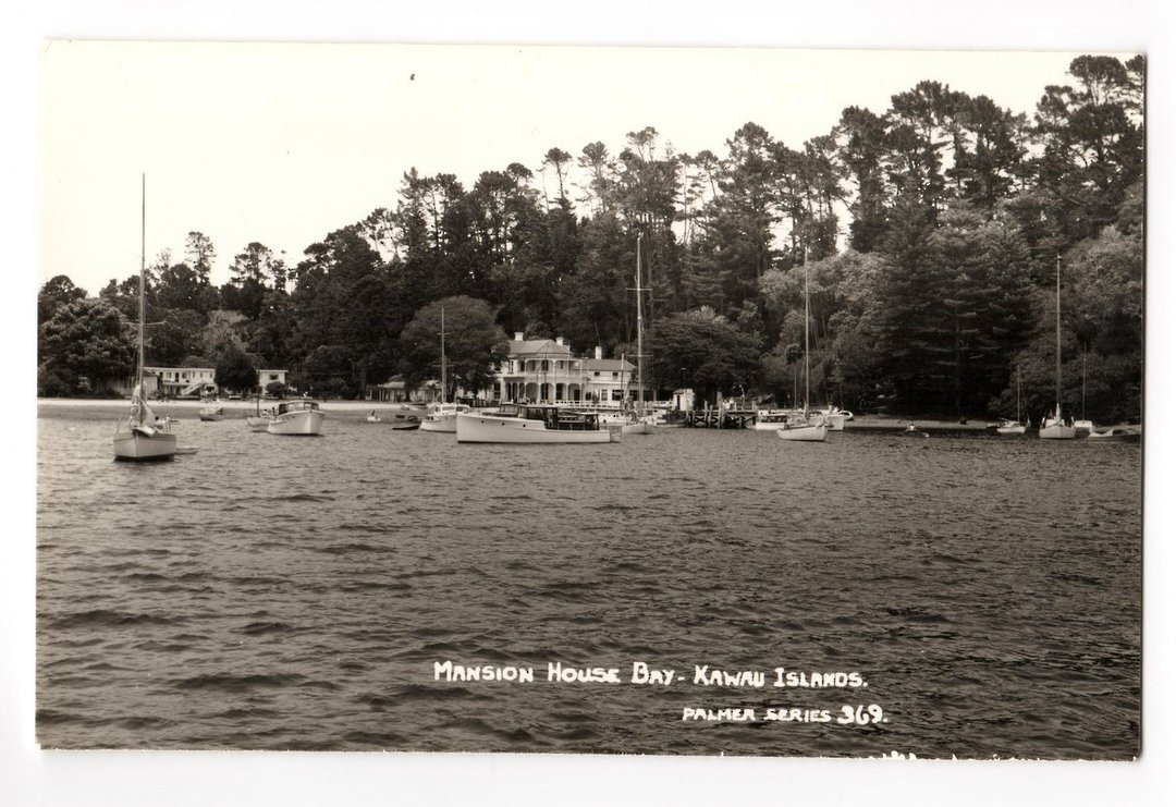 Real Photograph by T G Palmer & Son of Mansion House Bay Kawau Island. - 44791 - Postcard image 0