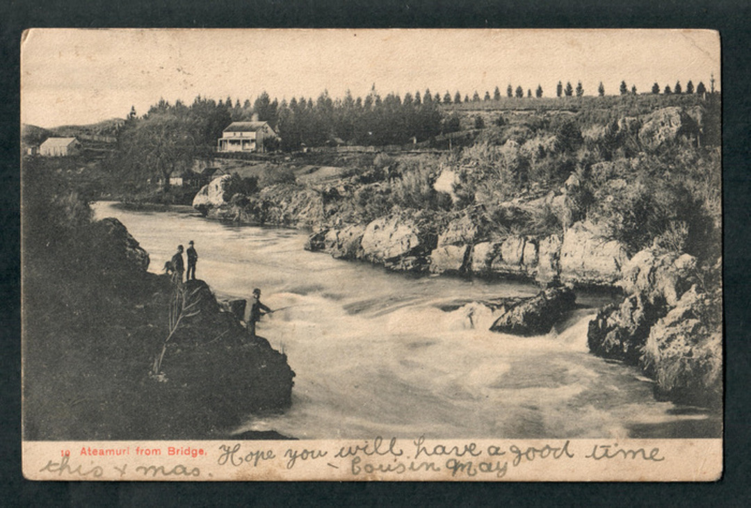 Early Undivided Postcard of Atiamuri from the Bridge. - 46665 - Postcard image 0