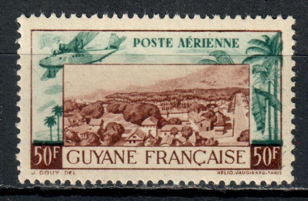 FRENCH GUIANA 1942 Air Definitive 50fr Brown and Green. Unlised by SG. - 76486 - UHM image 0
