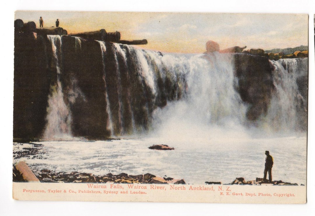 Coloured Postcard of Wairoa Falls Wairoa river North Auckland. - 44875 - Postcard image 0