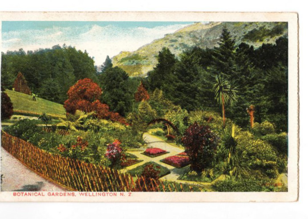 Coloured postcard of Botannical Gardens Wellington. - 47502 - Postcard image 0