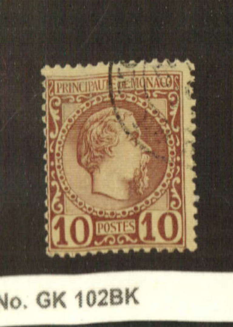 MONACO 1885 Definitive 10c Red-Brown on straw. Very fine. - 78928 image 0