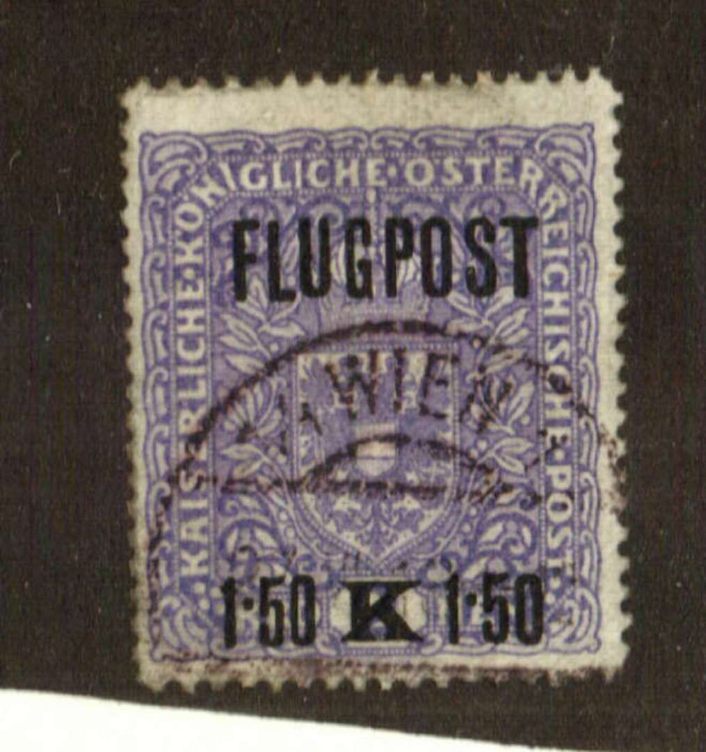 AUSTRIA 1918 Air overprint 1.50k on 2k Mauve. White paper. - 71539 - Used image 0