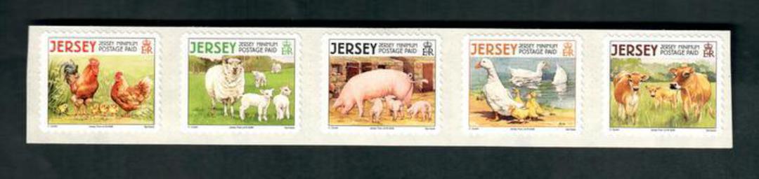 JERSEY 2008 Jersey Minimum Postage Paid. Self Adhesive. Strip of 5. - 52309 - UHM image 0