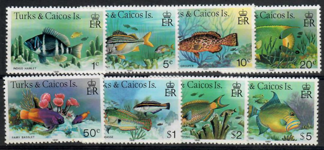 TURKS & CAICOS ISLANDS 1981 Fish Definitives. Set of 8 issued on 15/12/81 with the imprint date 1981. - 23043 - UHM image 0